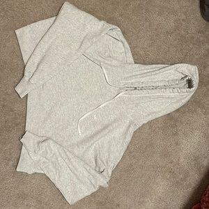 White Oversized Hollister Cropped Sweater Hoodie